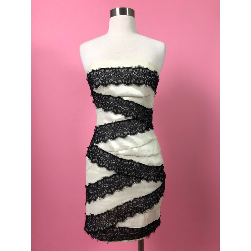 JessicaMcClintock blackwhite bandage mini dress 6S
